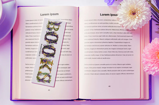 Flower books bookmark